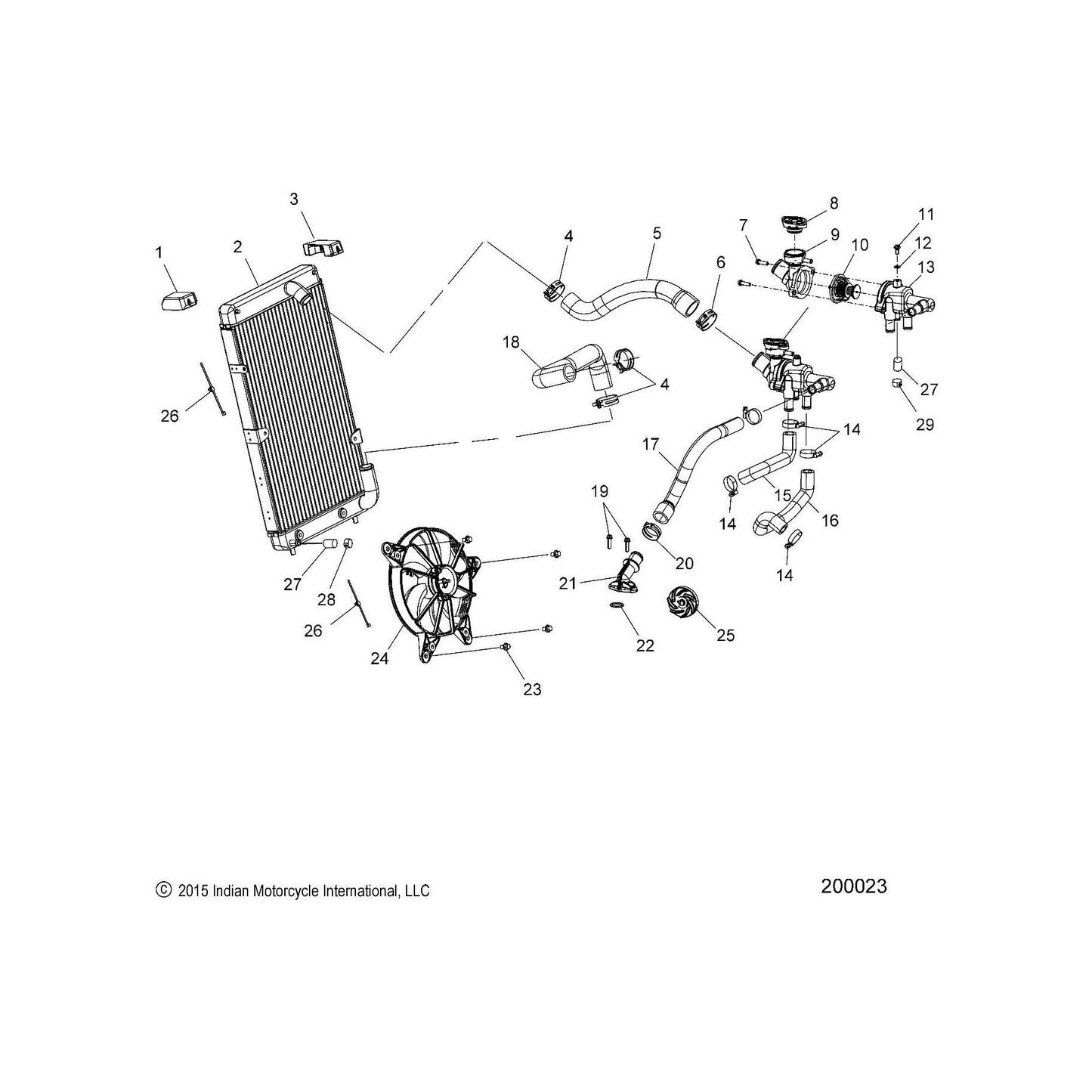 Indian Motorcycle Fan Assembly, Genuine OEM Part 2412703, Qty 1