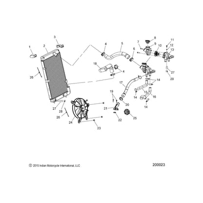 Indian Motorcycle Fan Assembly, Genuine OEM Part 2412703, Qty 1