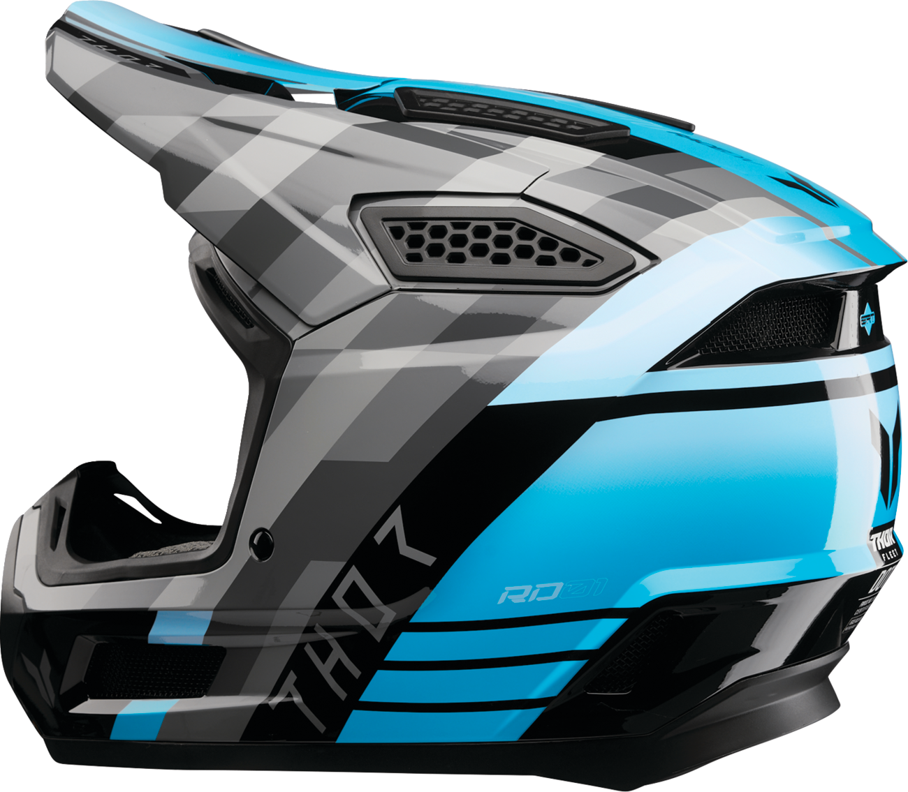 THOR Fleet Helmet - Camber - Black/Teal - XL 0110-9421