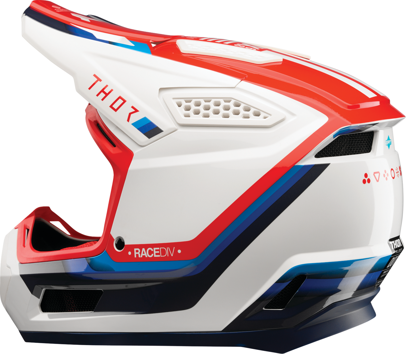 THOR Fleet Helmet - Defy - White/Red/Blue - XL 0110-9445