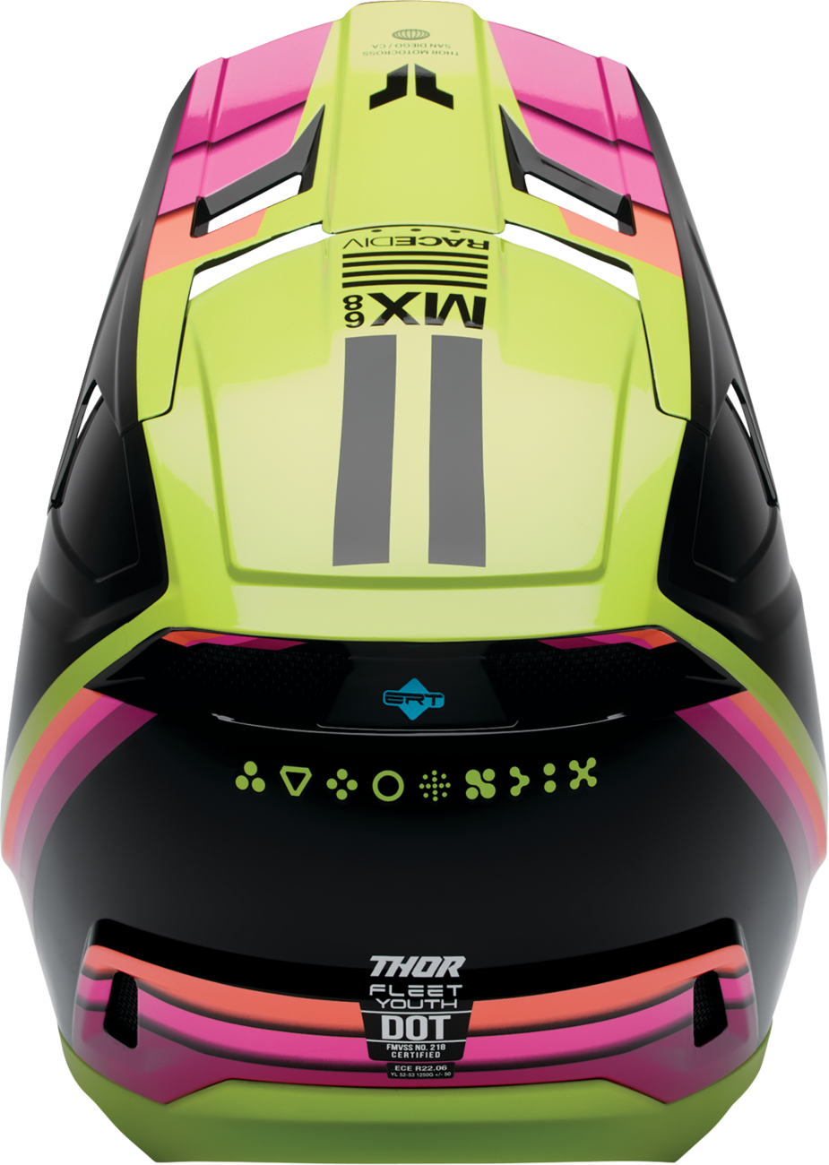 THOR Youth Fleet Helmet - Defy - Black/Acid - Small 0111-1759