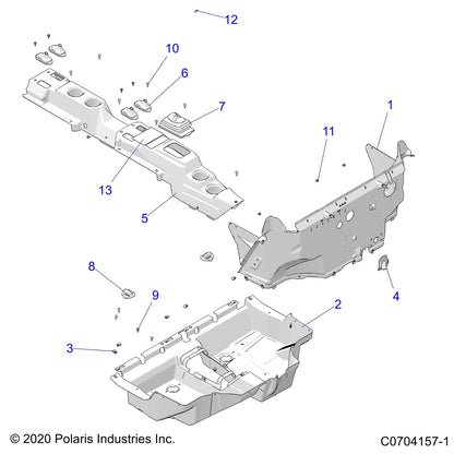 Polaris RZR Console, Front, Gloss Black, Genuine OEM Part 5450887-070, Qty 1