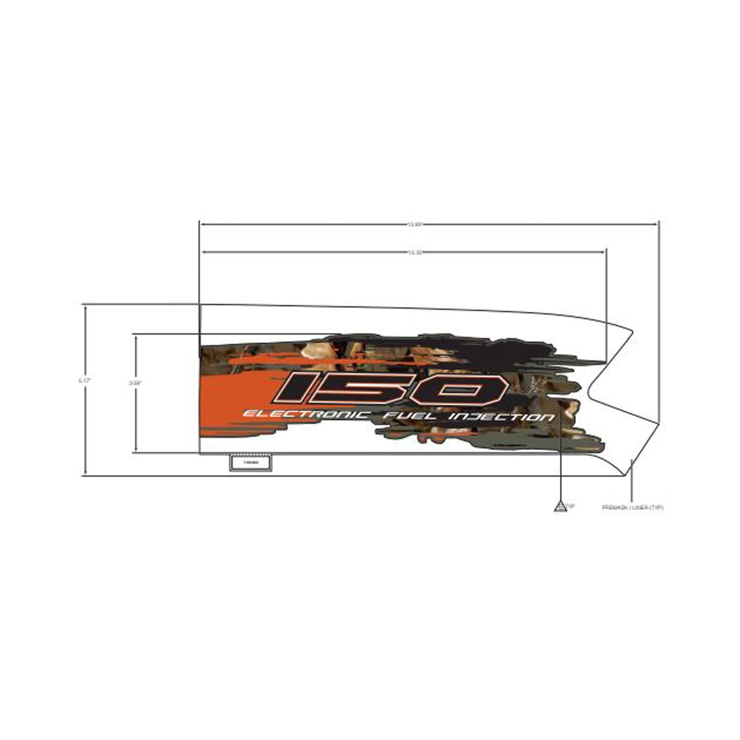 Polaris Ranger Hood Side Decal, Right, Genuine OEM Part 7191002, Qty 1