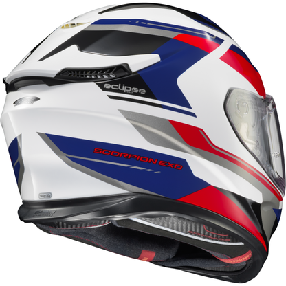 Exo Eclipse Full Face Helmet Lunar White/Red/Blue Xl
