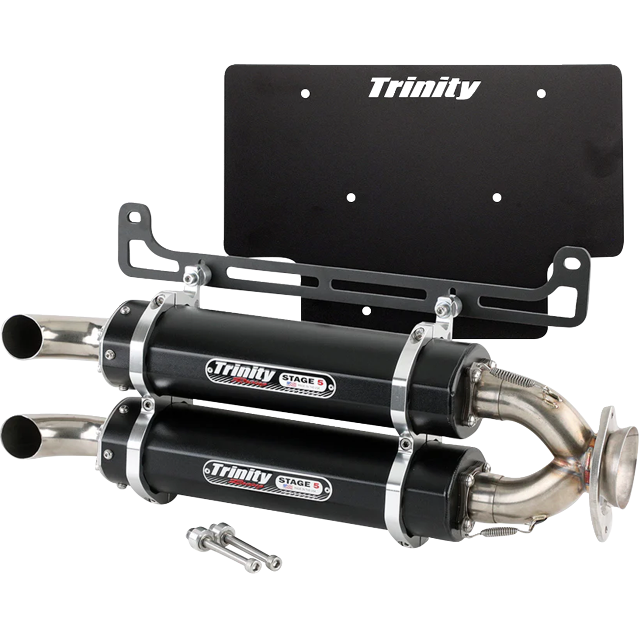 TRINITY RACING Slip-On Muffler - Black - Dual - Xpedition TR-4193S-BK