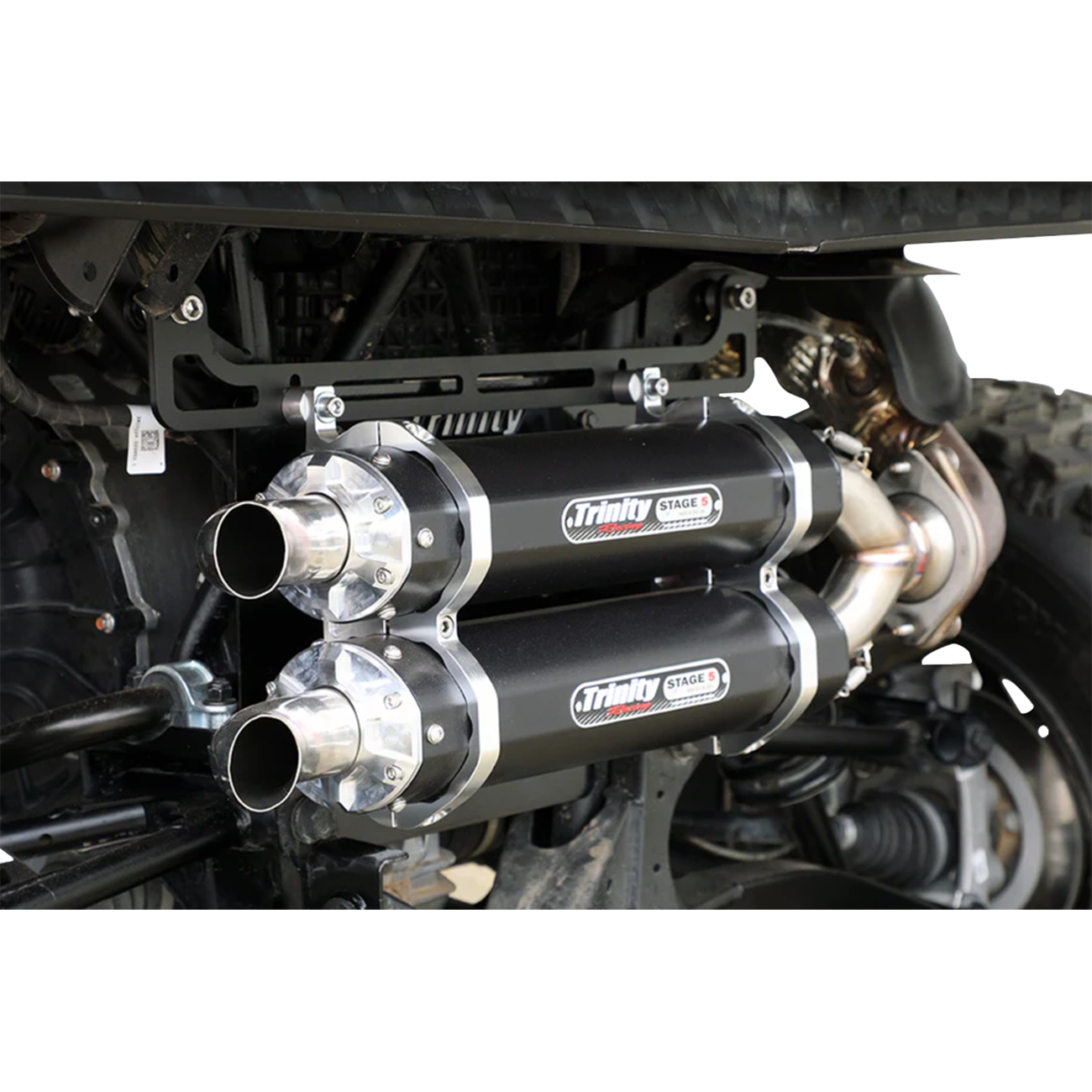 TRINITY RACING Slip-On Muffler - Black - Dual - Xpedition TR-4193S-BK