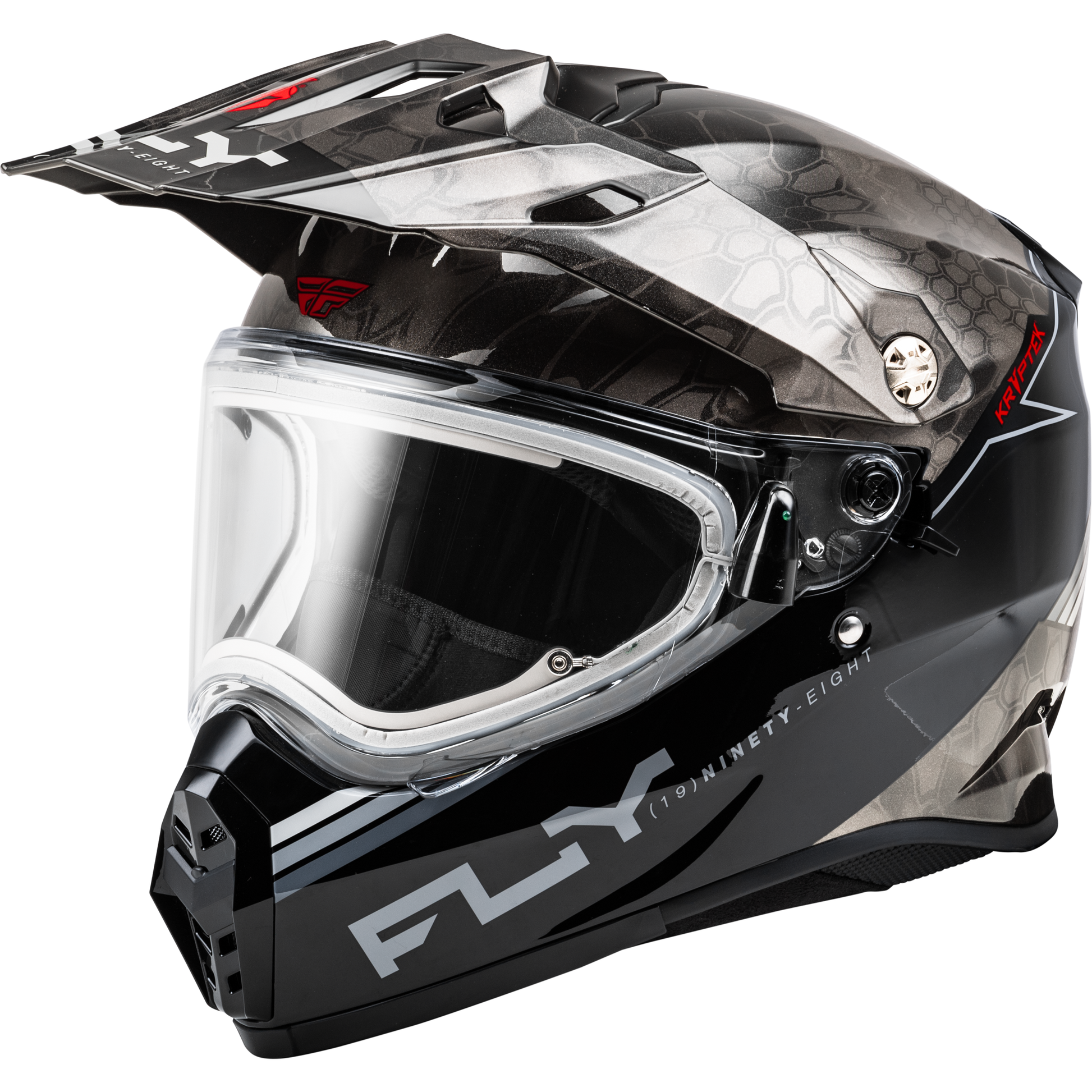 Trekker Cw Conceal Helmet Elec Shld Black/Grey/White Lg
