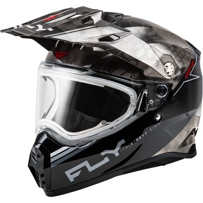 Trekker Cw Conceal Helmet Elec Shld Black/Grey/White Lg