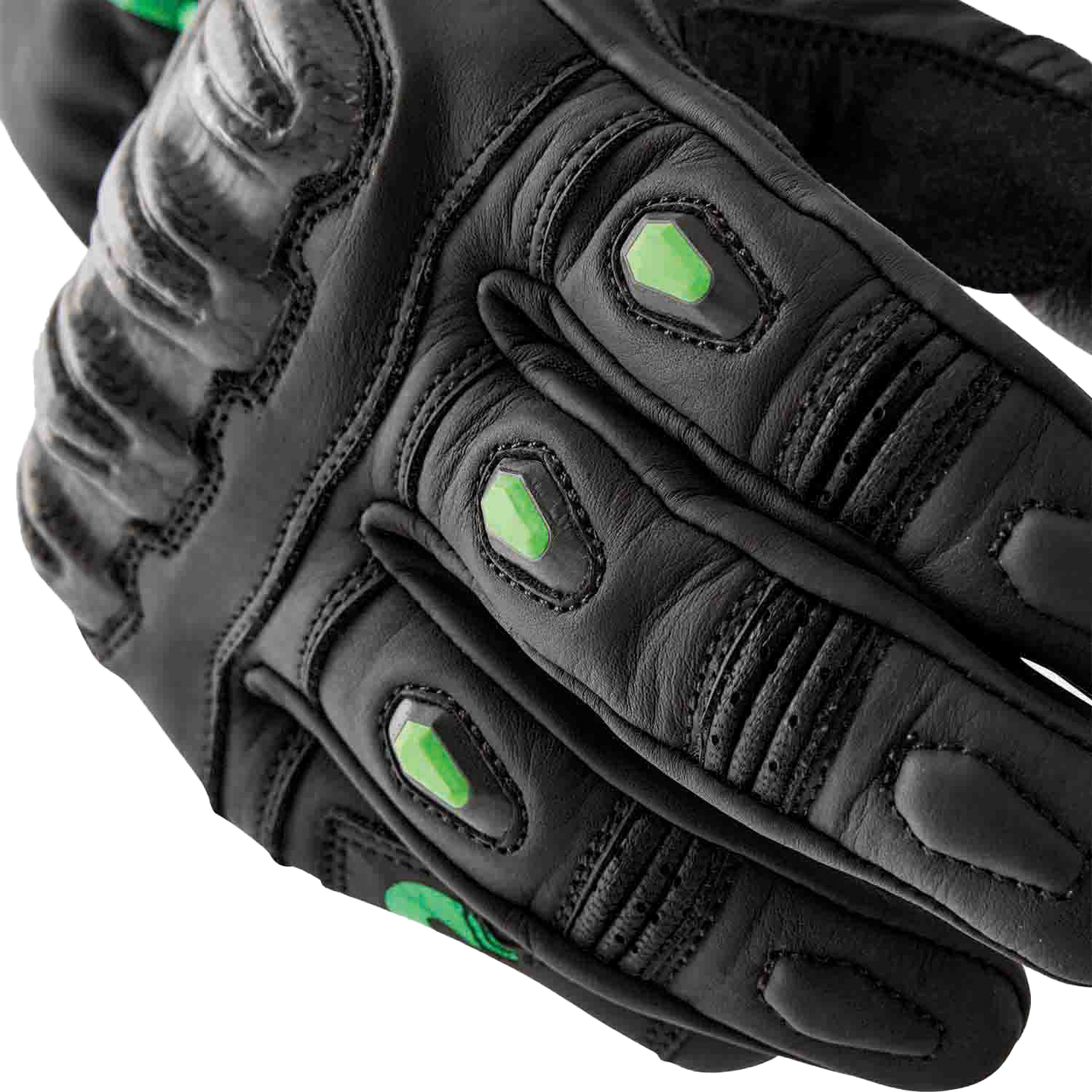 S1 Glove Blk/Flo Green Leather 2xl
