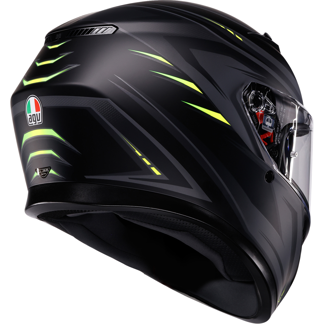 AGV K3 Helmet - Syth - Matte Black/Yellow Fluo - Small 2118381004-026-S