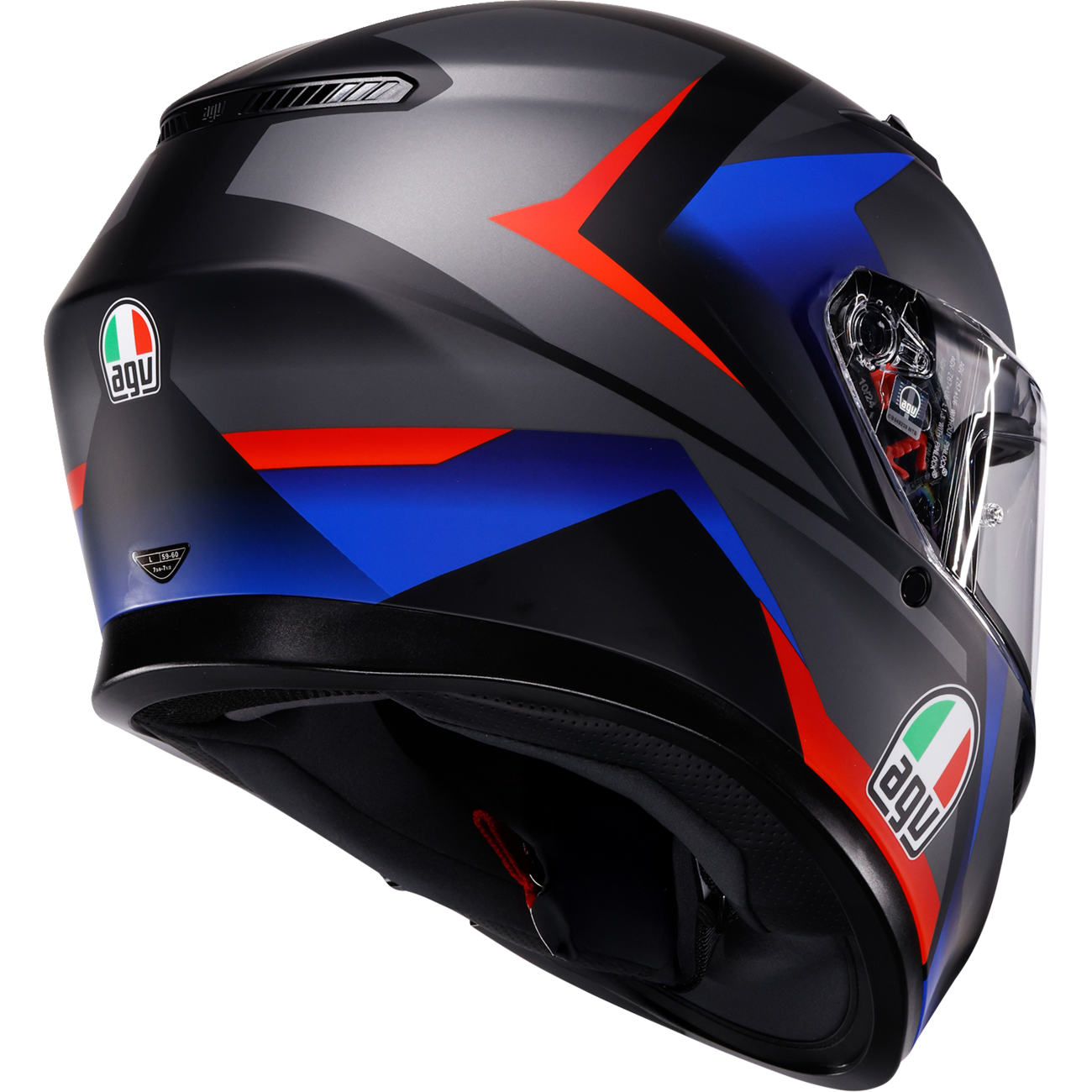 AGV K3 Helmet - Striga - Matte Black/Blue/Red - 2XL 2118381004-024-XXL
