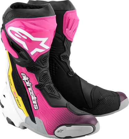 ALPINESTARS Supertech R Boots - Black/Magenta/White/Yellow - US 7.5 / EU 41 2220021-1634- 41