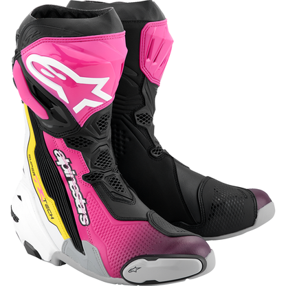 ALPINESTARS Supertech R Boots - Black/Magenta/White/Yellow - US 8 / EU 42 2220021-1634- 42