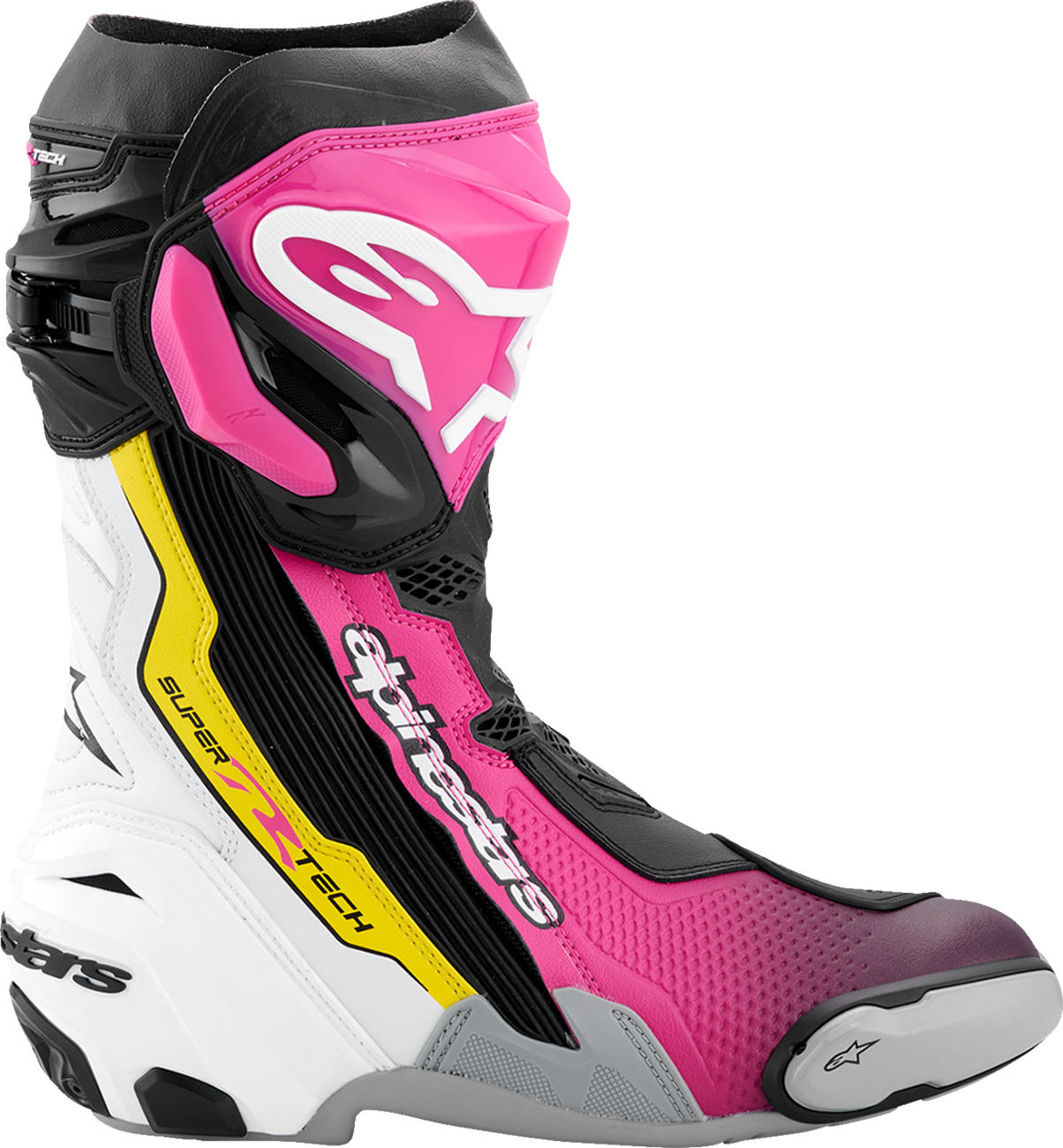 ALPINESTARS Supertech R Boots - Black/Magenta/White/Yellow - US 7.5 / EU 41 2220021-1634- 41