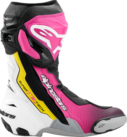 ALPINESTARS Supertech R Boots - Black/Magenta/White/Yellow - US 7.5 / EU 41 2220021-1634- 41