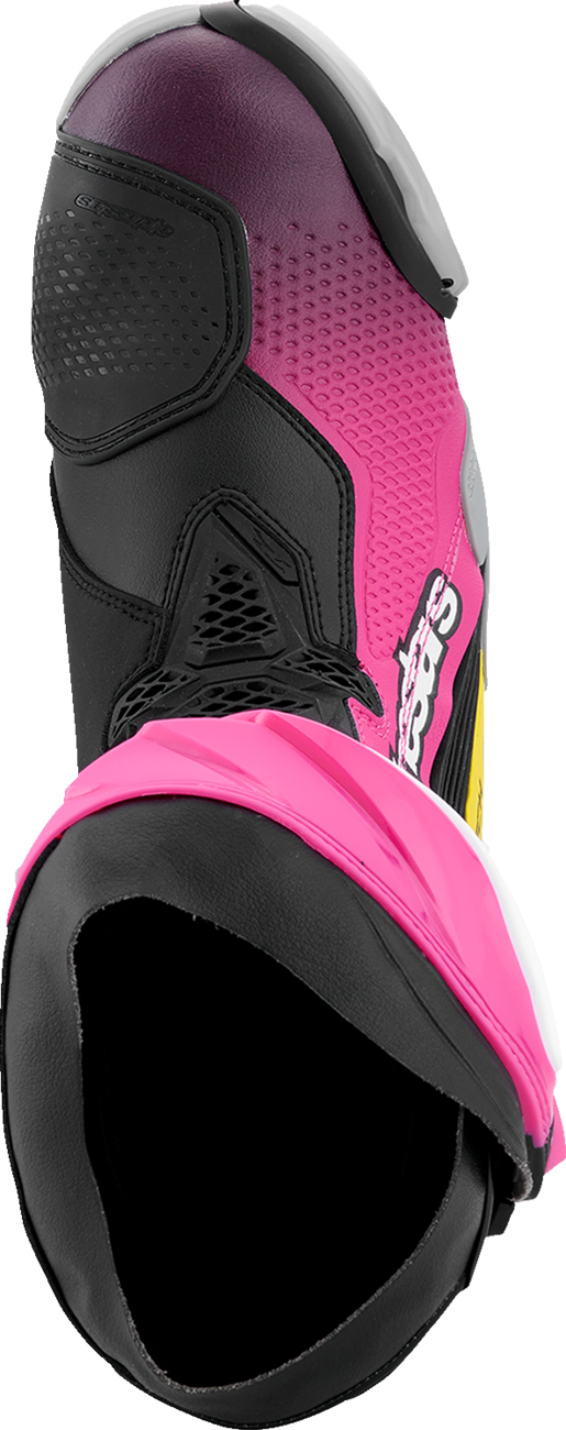 ALPINESTARS Supertech R Boots - Black/Magenta/White/Yellow - US 7.5 / EU 41 2220021-1634- 41