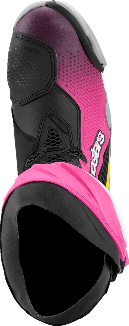 ALPINESTARS Supertech R Boots - Black/Magenta/White/Yellow - US 7.5 / EU 41 2220021-1634- 41