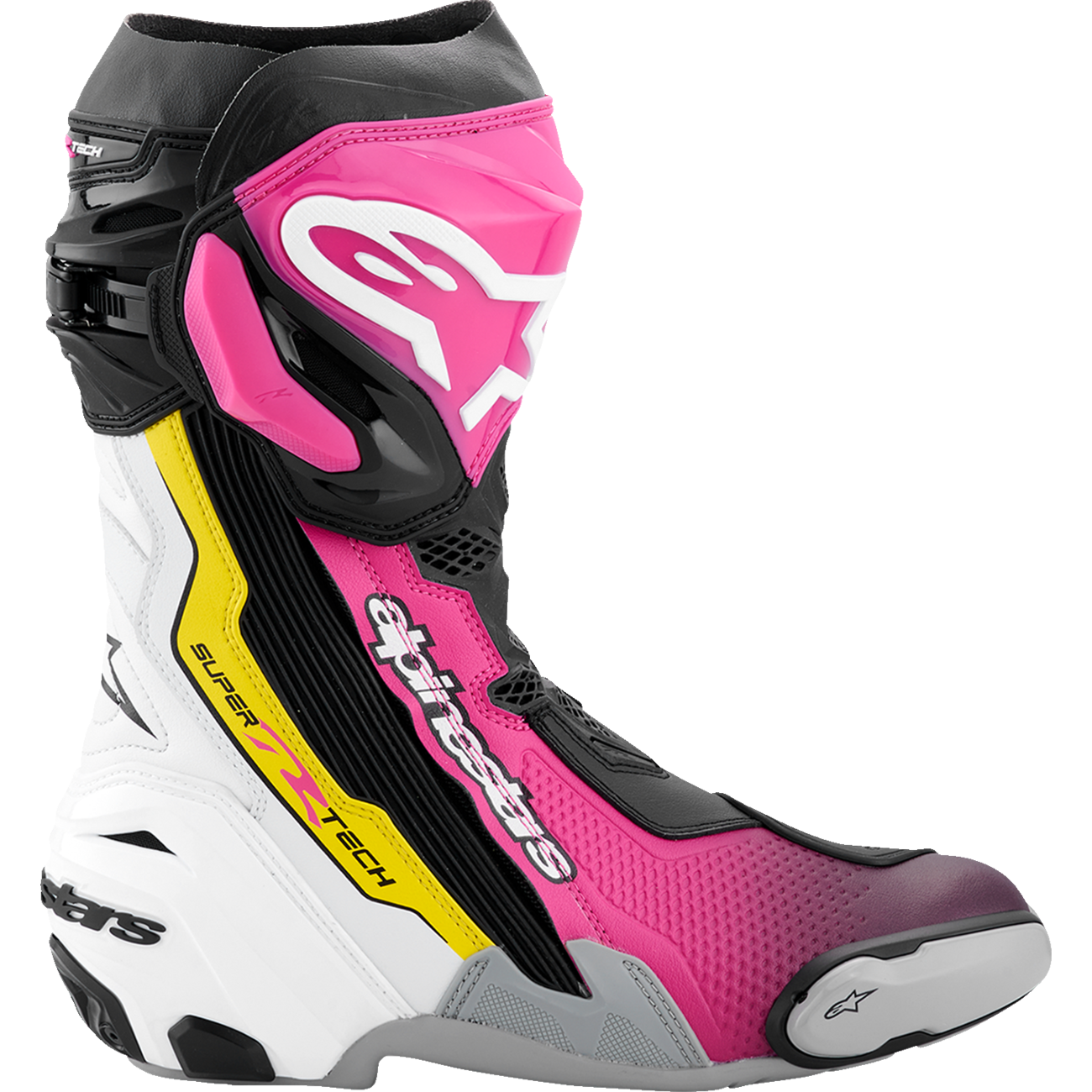 ALPINESTARS Supertech R Boots - Black/Magenta/White/Yellow - US 8 / EU 42 2220021-1634- 42