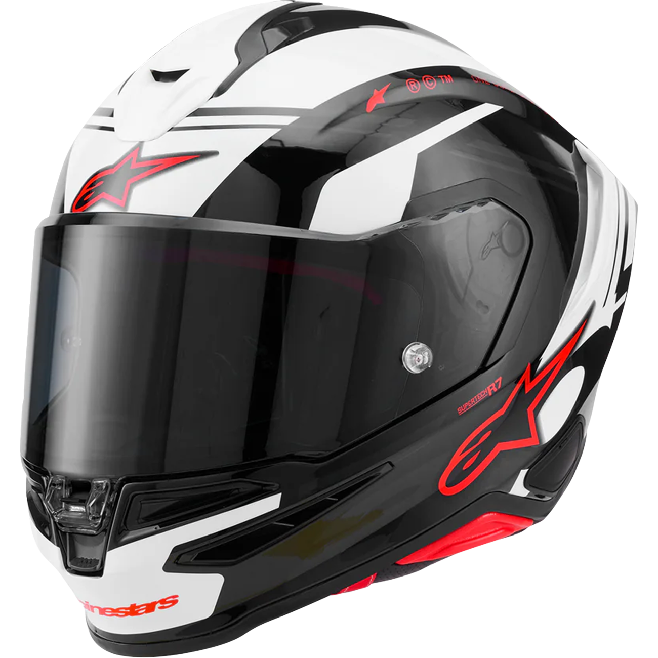 ALPINESTARS Supertech R7 Helmet - 22.06 - A-Core - Gloss Black/White/Red - 2XL 8203426-1353-2XL