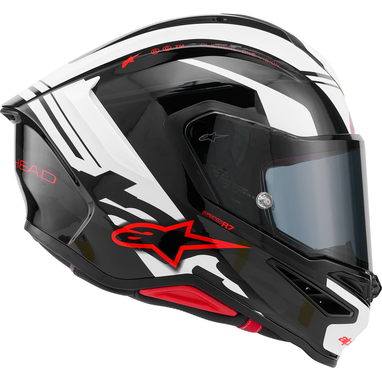 ALPINESTARS Supertech R7 Helmet - 22.06 - A-Core - Gloss Black/White/Red - 2XL 8203426-1353-2XL