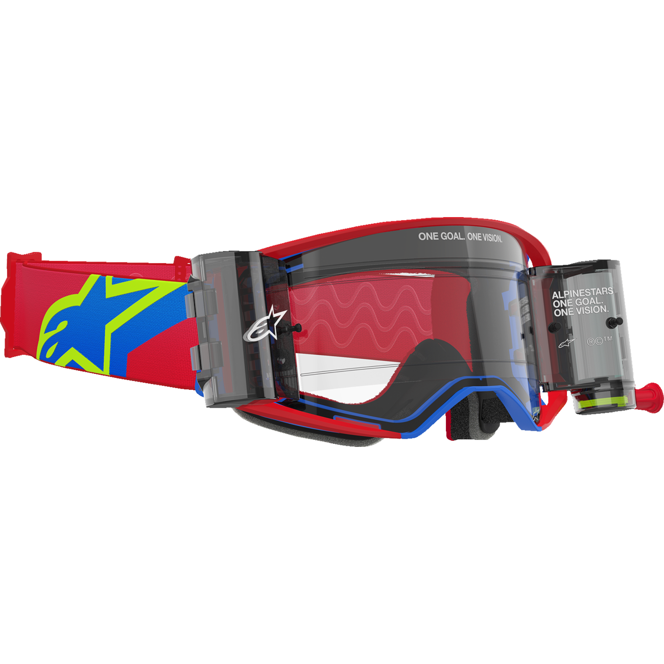 ALPINESTARS GOGGLES Supertech Roll-Off Goggle - Corp - Red/Blue - Clear Lens 5100425-3122