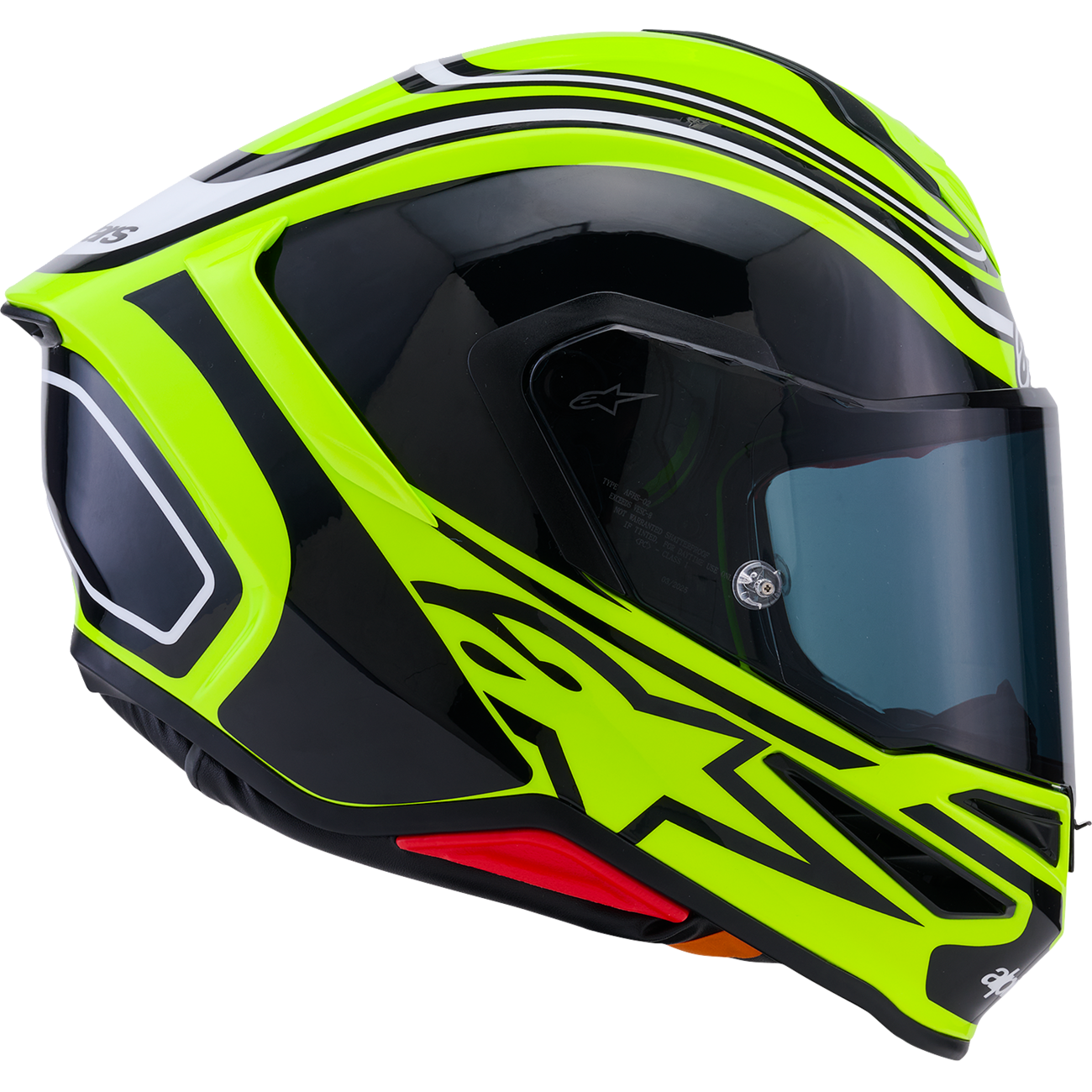 ALPINESTARS Supertech R7 Helmet - Zeal - 22.06 - Gloss Yellow Fluo/Black/White - Small 8202826-5021-S