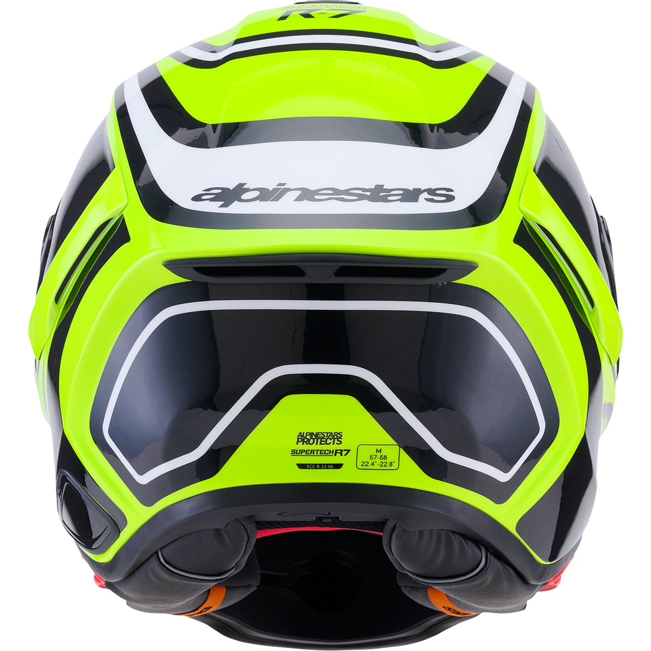 ALPINESTARS Supertech R7 Helmet - Zeal - 22.06 - Gloss Yellow Fluo/Black/White - Small 8202826-5021-S