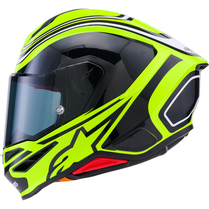 ALPINESTARS Supertech R7 Helmet - Zeal - 22.06 - Gloss Yellow Fluo/Black/White - Small 8202826-5021-S