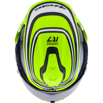 ALPINESTARS Supertech R7 Helmet - Zeal - 22.06 - Gloss Yellow Fluo/Black/White - Small 8202826-5021-S