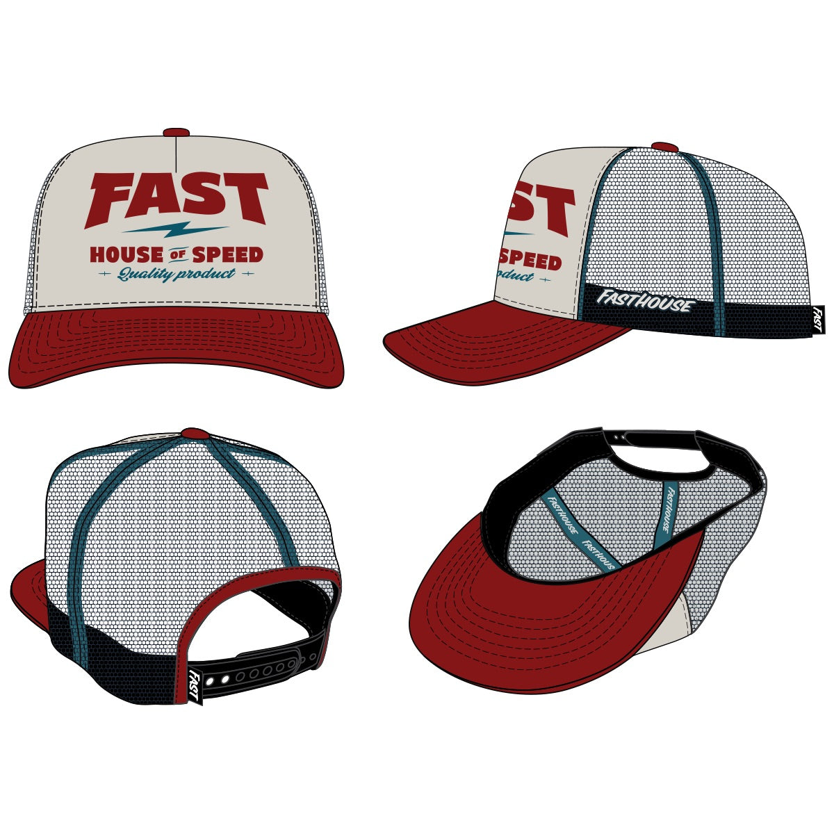 HOUSE OF SPEED HAT WHT/RED