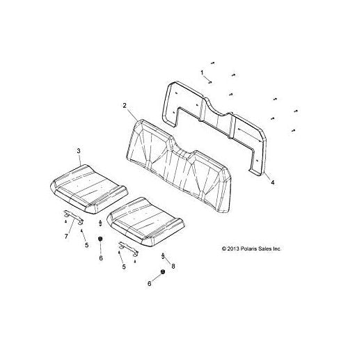 Polaris GEM Ranger Seat CBack, Gloss Black, Genuine OEM Part 2684887-070, Qty 1
