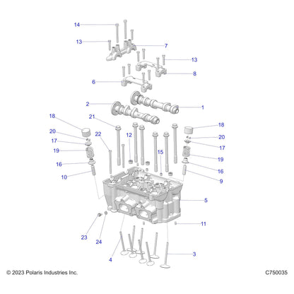 Polaris RZR Cylinder Head Assembly, Genuine OEM Part 3022716, Qty 1