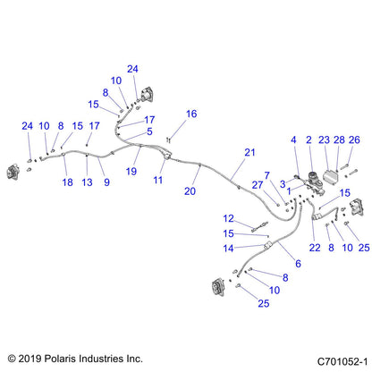 Polaris RZR Line, Brake, Rear, Left, Genuine OEM Part 1911907, Qty 1