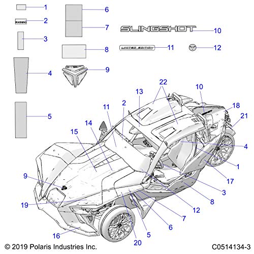 Polaris Slingshot Decal-Hood,Strip,RH,Bronze, Genuine OEM Part 7191076, Qty 1