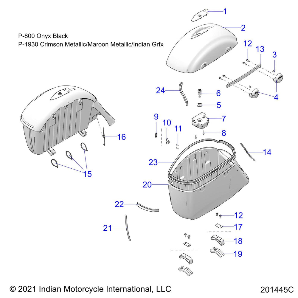 
                      
                        Indian Motorcycle Saddlebar Lock Bezel, Genuine OEM Part 5450924-156, Qty 1
                      
                    