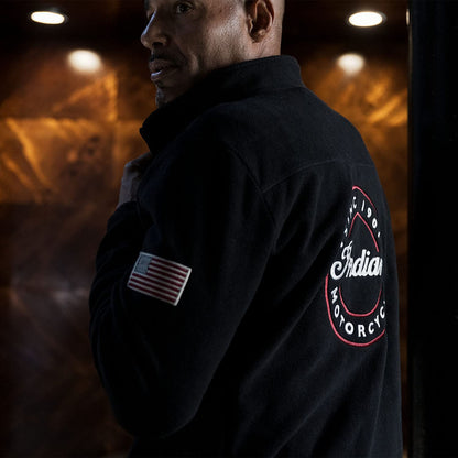 Indian Motorcycle Men's Zip Thru Fleece, Black - 3XL - 286164414
