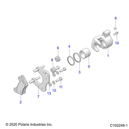Polaris Ranger Brake Caliper Assembly, Front, Right, 1.5, Genuine OEM Part 1911617, Qty 1