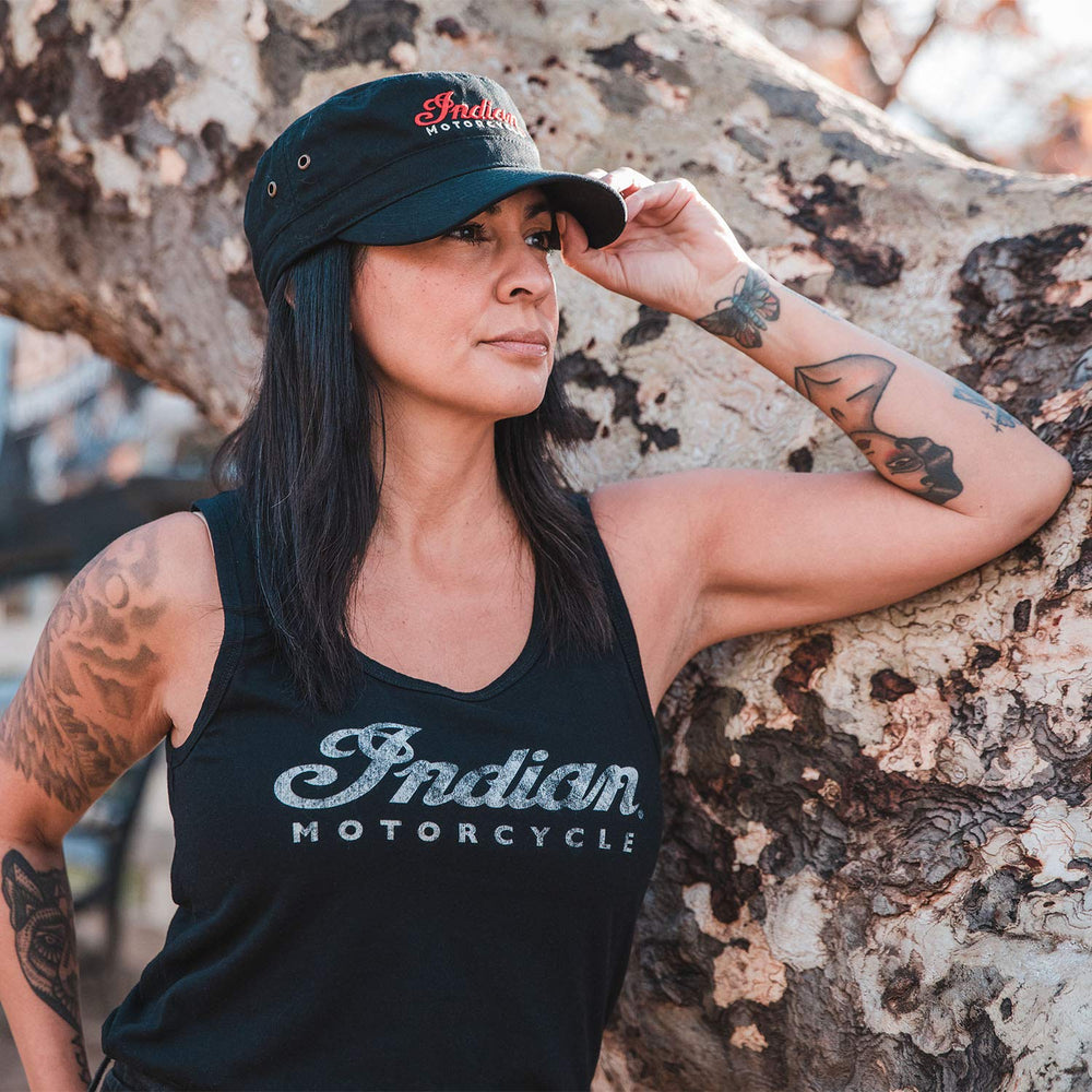 
                      
                        Indian Motorcycle Women's Script Logo Cap, Black - One Size
                      
                    