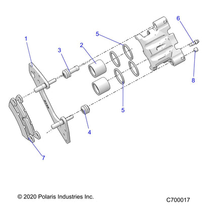 Polaris RZR Brake Caliper Assembly, Left, 1.375 in, Genuine OEM Part 1912261, Qty 1
