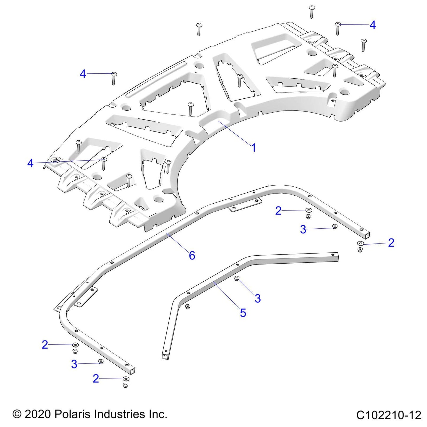 Polaris ATV Tube-Support, Rear Rack, Front, Black, Genuine OEM Part 5335770-329, Qty 1