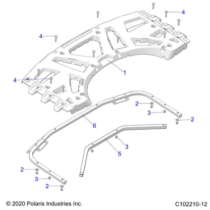 Polaris ATV Tube-Support, Rear Rack, Front, Black, Genuine OEM Part 5335770-329, Qty 1
