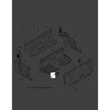 Polaris Ranger Male Rivet, 625 x .32, Black, Genuine OEM Part 7662185, Qty 1