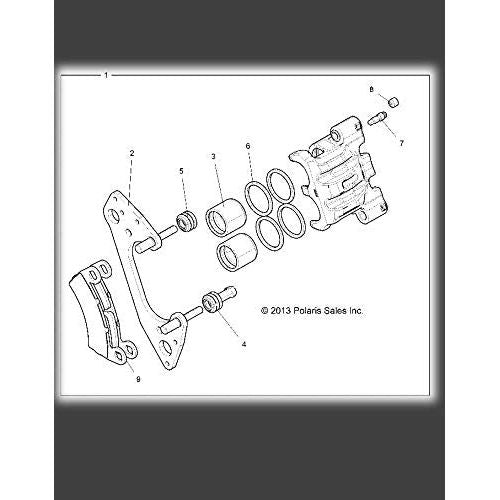 Polaris RZR Brake Caliper Assembly, Right, 1.375 in, Genuine OEM Part 1912262, Qty 1