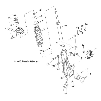 Polaris Ranger Spring, Front, Matte Black, Genuine OEM Part 7043665-458, Qty 1