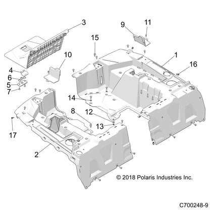 Polaris RZR Left Side Bed Box, Genuine OEM Part 5454271, Qty 1