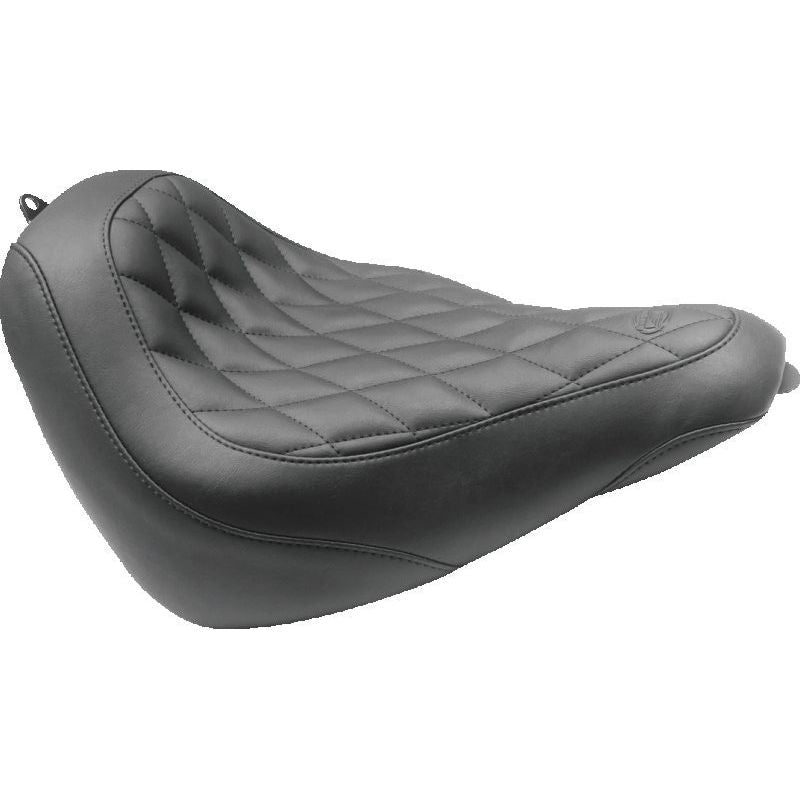 Mustang 18-21 Harley Softail Slim Wide Tripper Solo Seat Diamond Stitch - Black