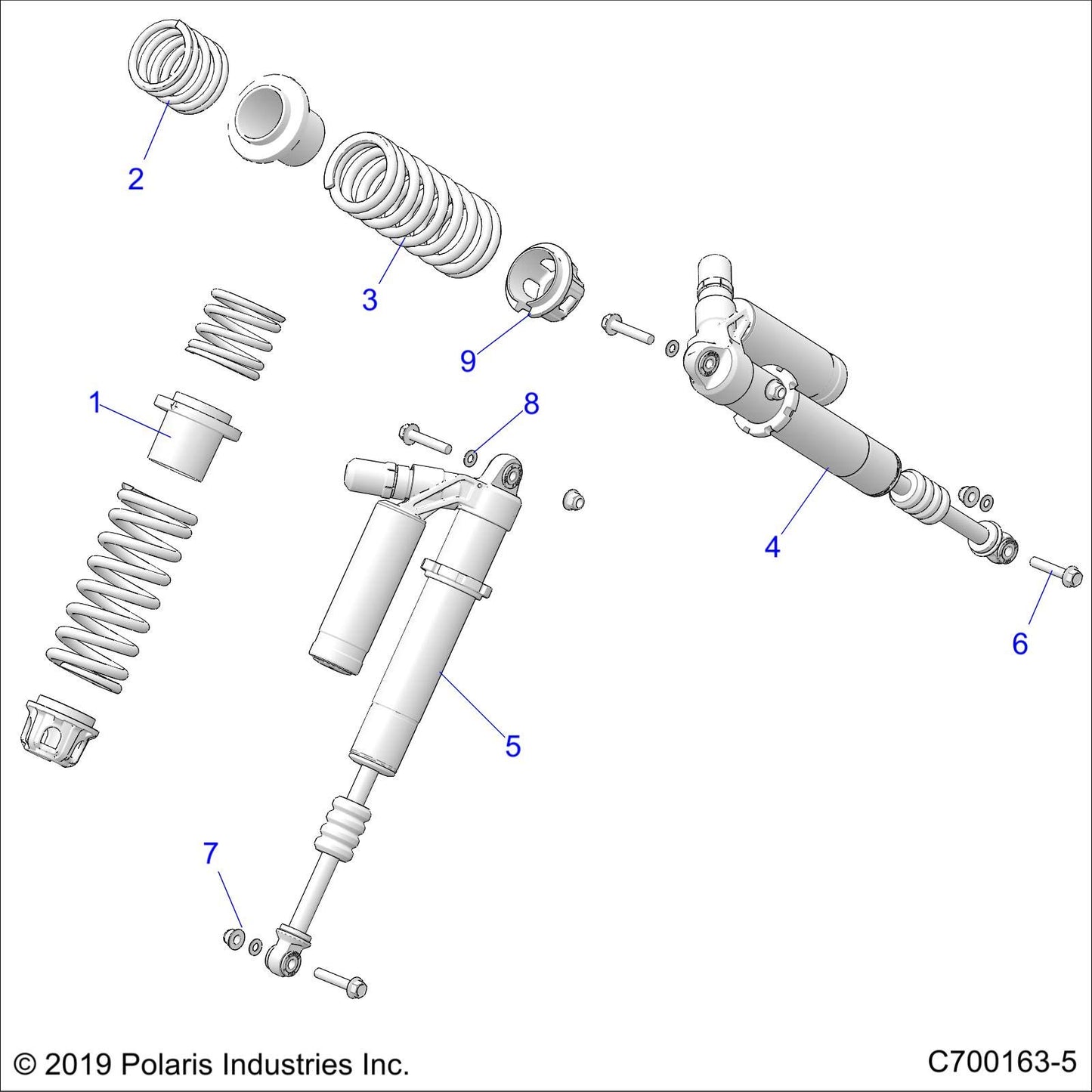 Polaris RZR Main Spring, Rear, Indy Red, Genuine OEM Part 7044868-293, Qty 1