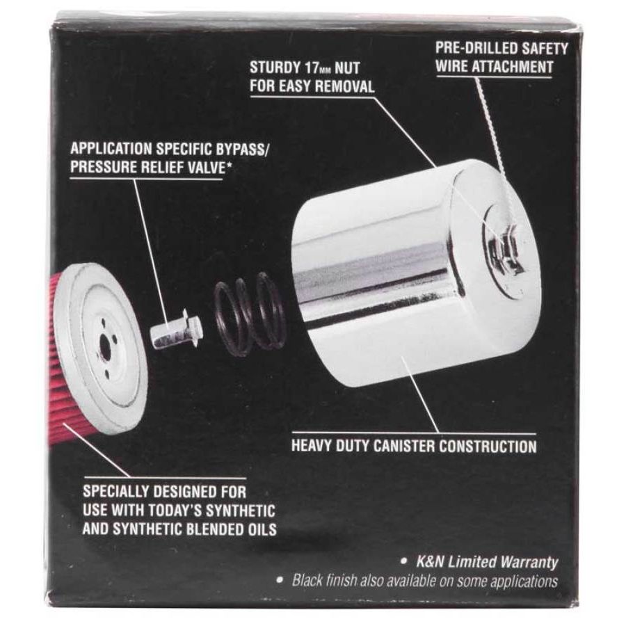 K&N Honda / Kawasaki / Arctic Cat / Suzuki / Triumph / Yamaha 2.688in OD x 2.969in H Oil Filter