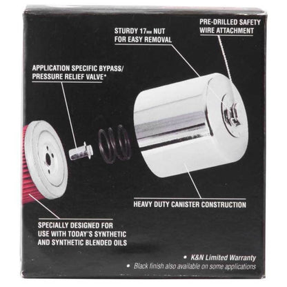K&N Honda / Kawasaki / Arctic Cat / Suzuki / Triumph / Yamaha 2.688in OD x 2.969in H Oil Filter