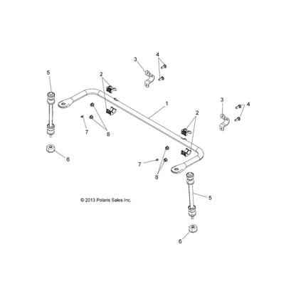 Polaris GEM Stabilizer Bar Weld, Matte Black, Genuine OEM Part 1018964-458, Qty 1